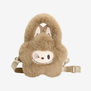 Plush Flower Bag (Brown)