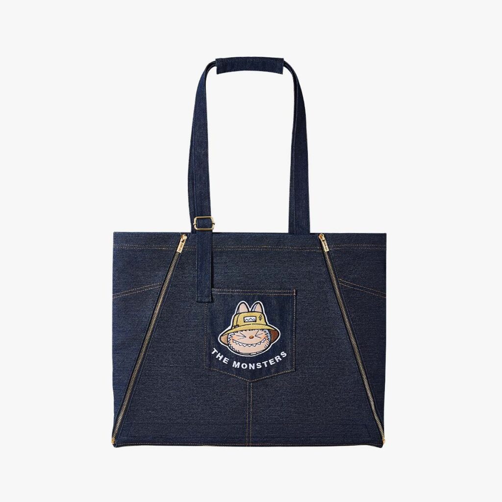 Denim Apron Bag labubu fall in wild by pop mart