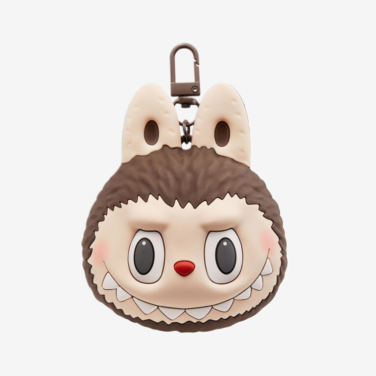 brown silicone earphone bag from the originals series by pop mart