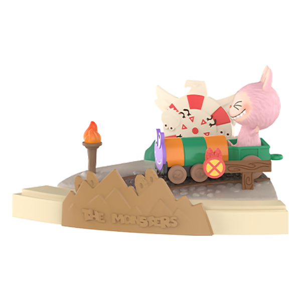 train charges forward from the playing games labubu series by pop mart