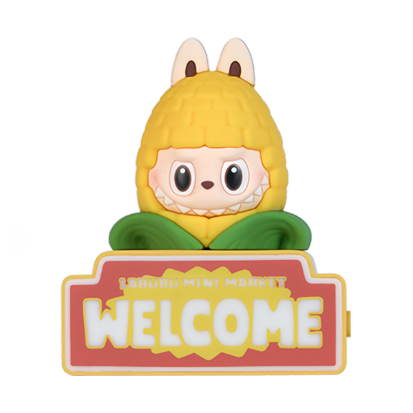 corn labubu magnet from the wacky mart series by pop mart