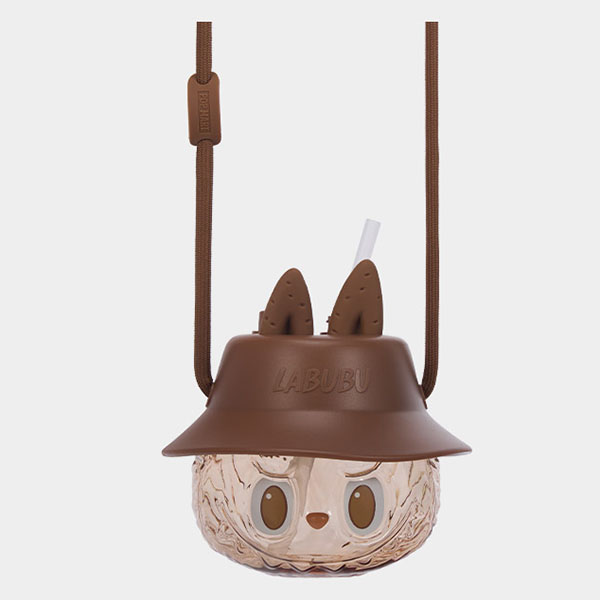 caramel brown tumbler wacky mart series labubu from pop mart