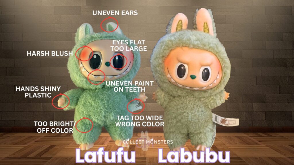 labubu vs lafufu real vs fake green grape exciting macaron by pop mart